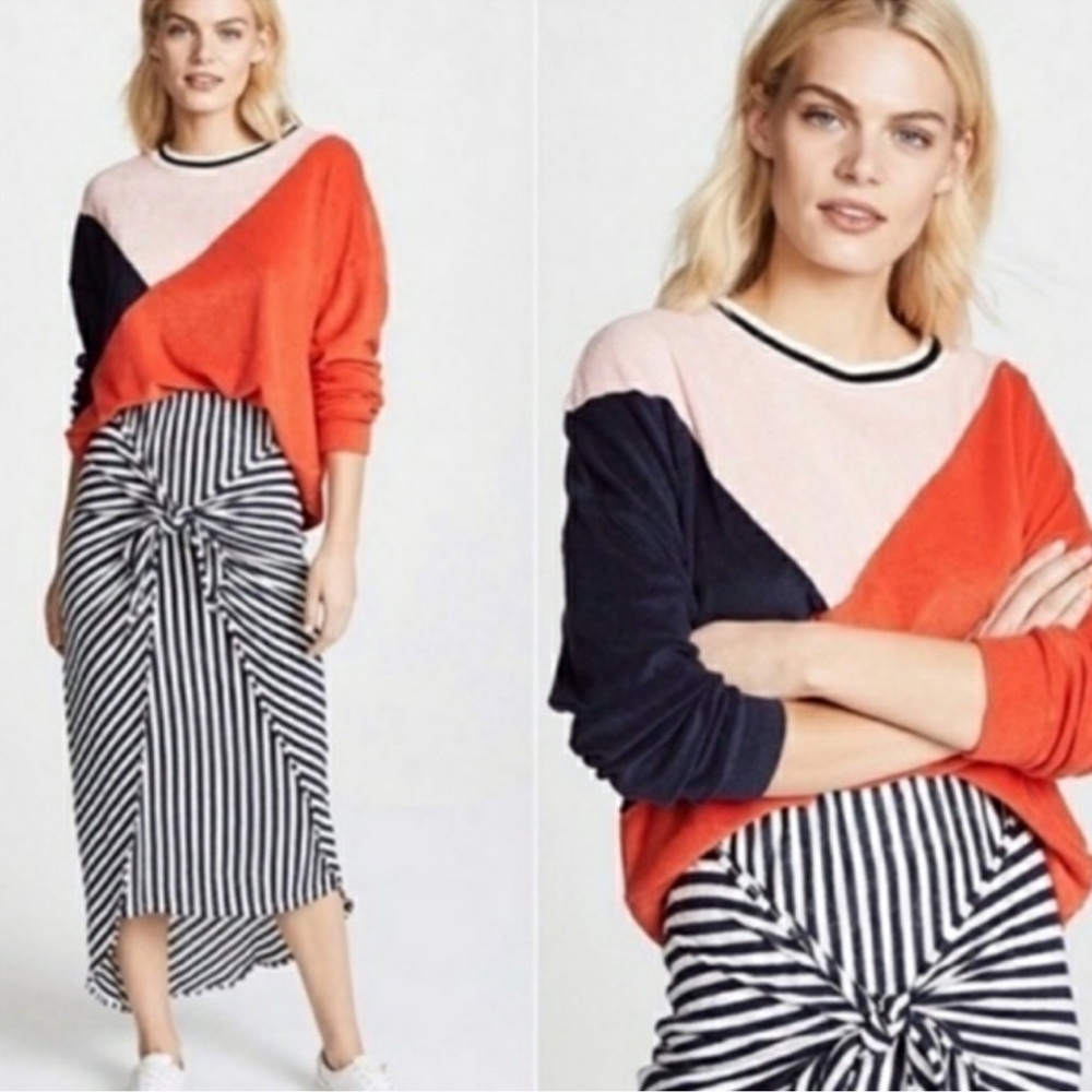 Splendid x Margherita Missoni Color Block Terry Sweatshirt Small
